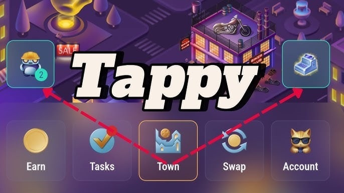 تصویری از آموزش کامل بخش تپی تاون (Tappy Town) در بازی تپ سواپ