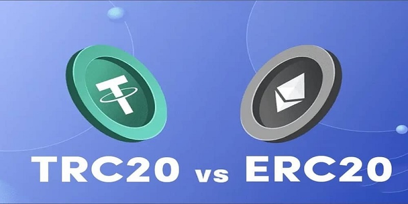 تصویری از تفاوت تتر TRC20 با تتر ERC20 