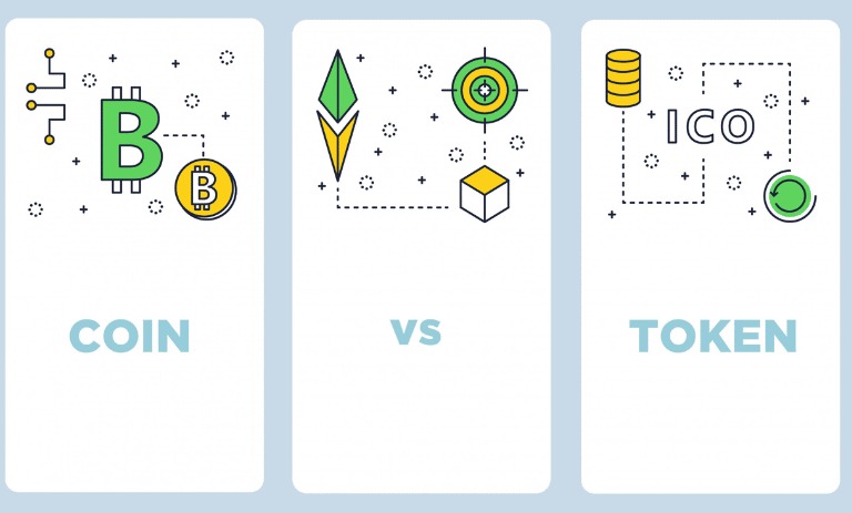 تصویری از تفاوت کوین و توکن چیست؟