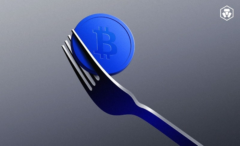 چنگال با توکن فیزیکی بیت کوین داخلش